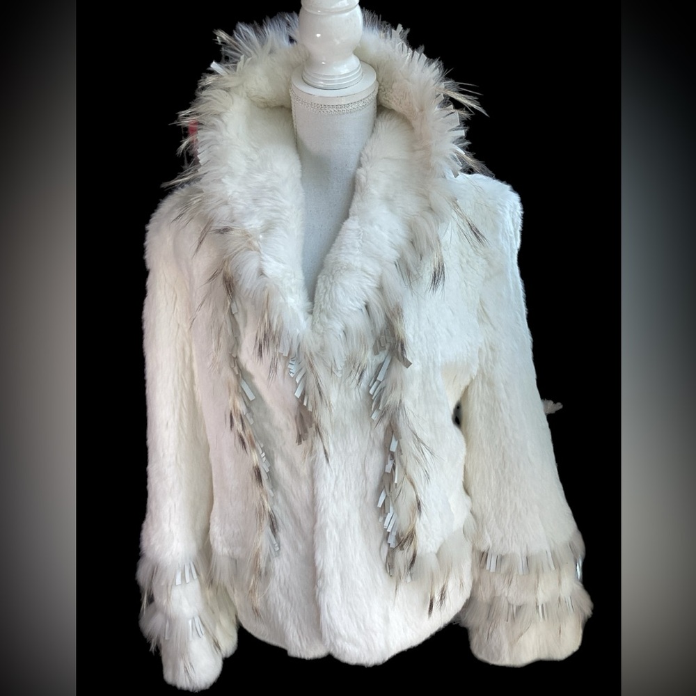 Elegant White Faux Fur Jacket